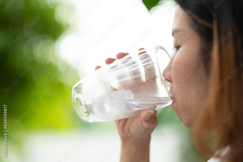 woman drinking fresh water, healthcare concept woman drinking fresh water, healthcare concept