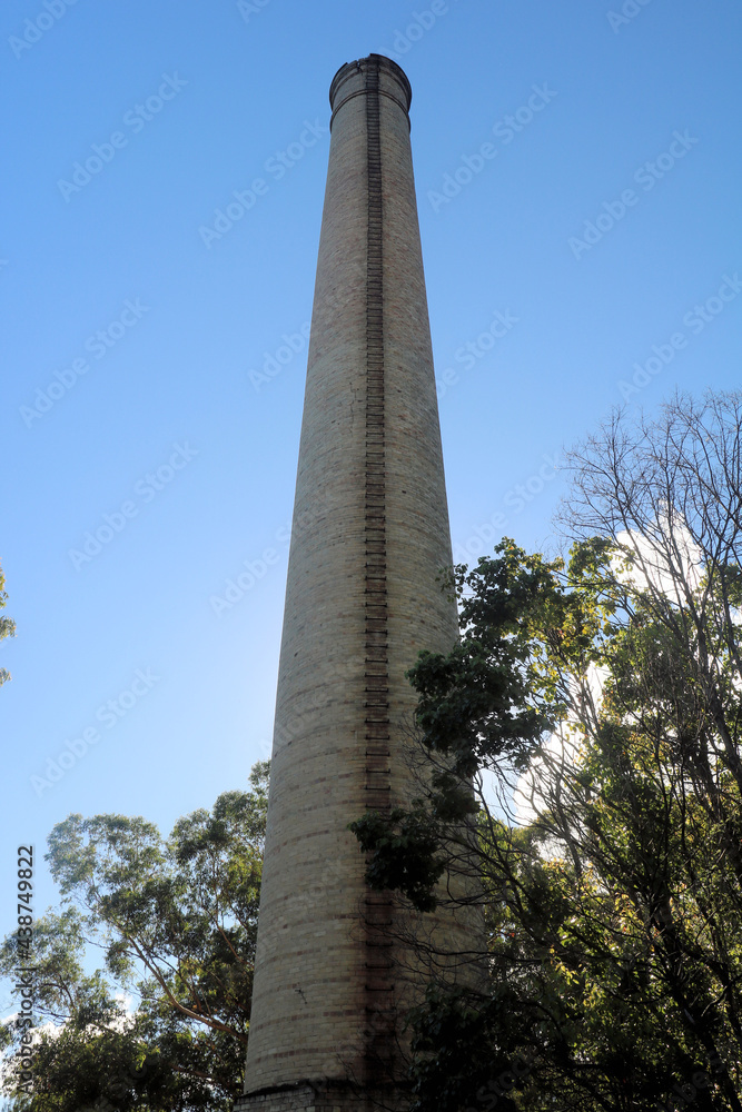 Chimney at the Abandoned Aberdare Colliery Coal Mine Near Abernethy  New South Wales Australia in the Australian Bush