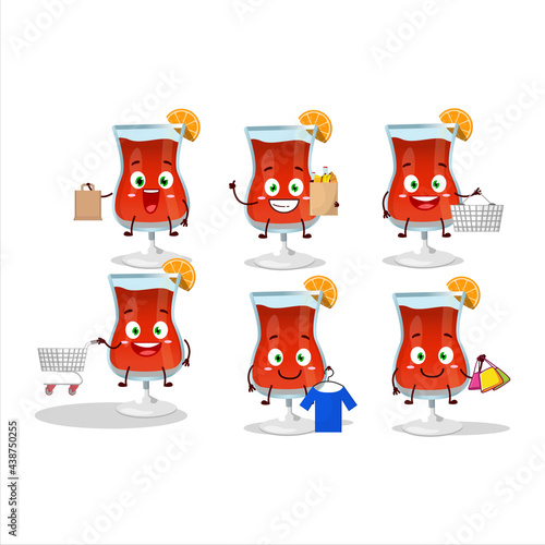 A Rich cosmopolitan cocktail mascot design style going shopping