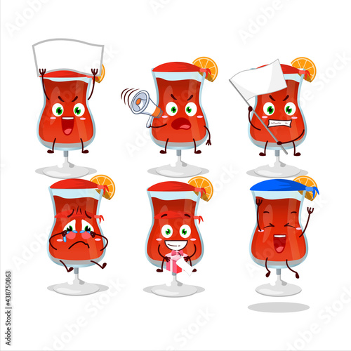 Mascot design style of cosmopolitan cocktail character as an attractive supporter