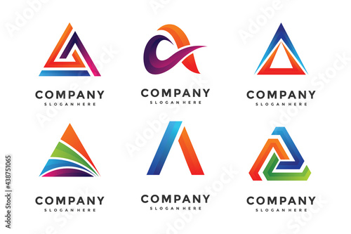 A collection of modern A letter logo design templates