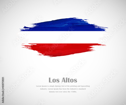 Abstract brush painted grunge flag of Los Altos country for national day