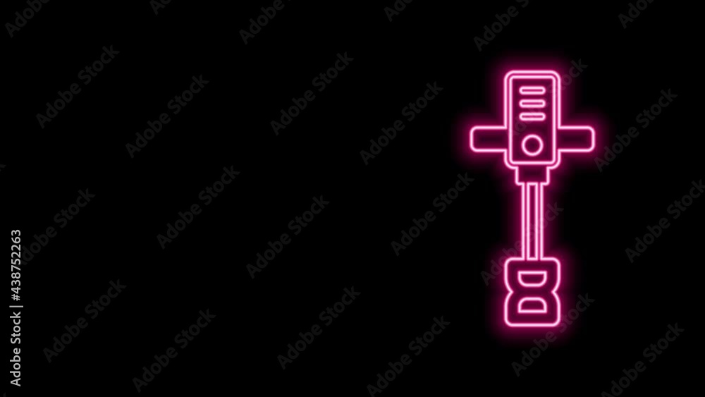 Glowing neon line Electrical hand concrete mixer icon isolated on black background. Handheld electric cement mixer. 4K Video motion graphic animation Glowing neon line Electrical hand concrete mixer icon isolated on black background. Handheld electric cement mixer. 4K Video motion graphic animation
