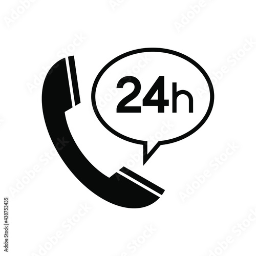 Call center 24 hours icon, Operator customer support symbol, Help center, Technical social support, All day business and service, Vector design illustration