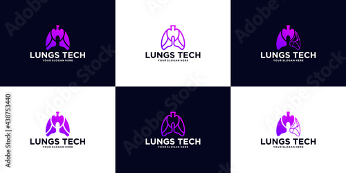 a collection of lung technology logos