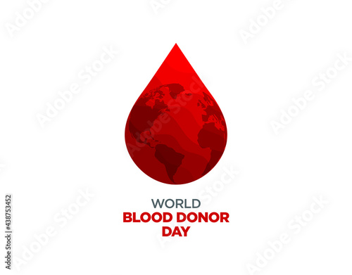 World Blood Donor Day vector illustration. Blood donation awareness poster design. Hemophilia or blood cancer day concept. World Blood Donor Day vector background. Awareness poster with red drop.