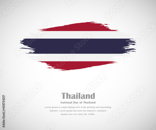 Abstract brush painted grunge flag of Thailand country for National day