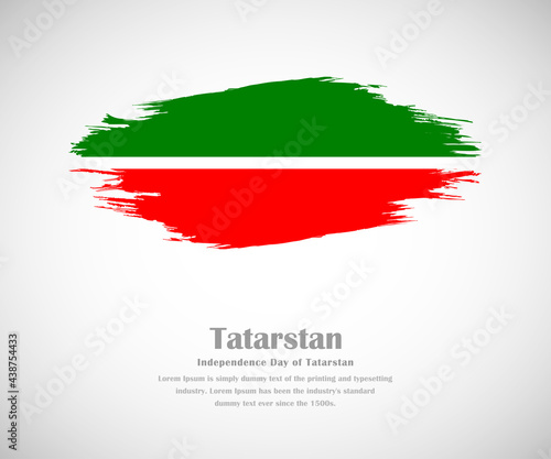 Abstract brush painted grunge flag of Tatarstan country for Independence day