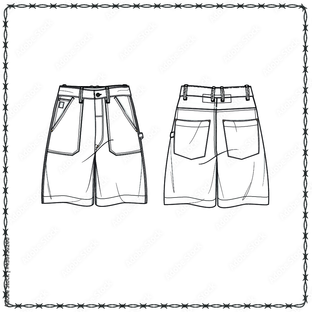 Editable fashion garment flat sketch for creating new designs mockup Editable fashion garment flat sketch for creating new designs mockup