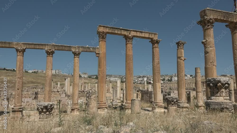Columns of the ancient Roman city. Jordan. Jerash. Columns of the ancient Roman city. Jordan. Jerash.