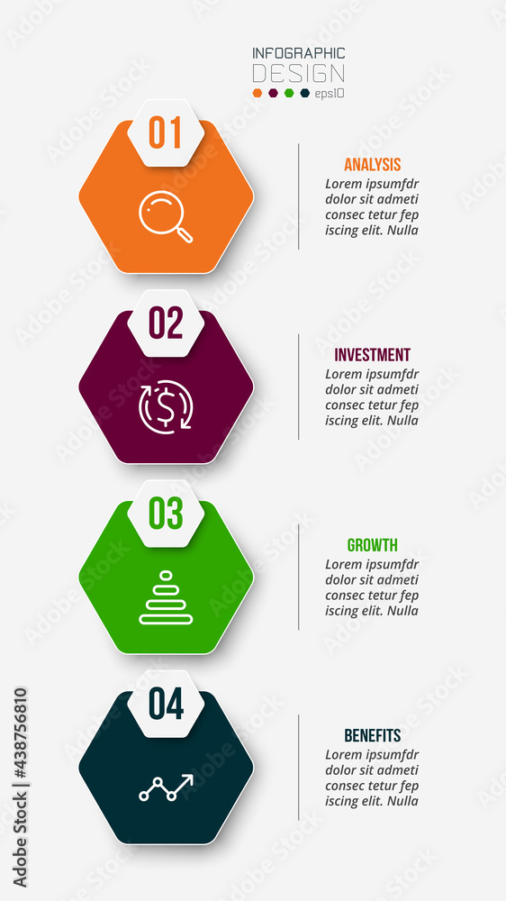 4 step process work flow infographic template. 4 step process work flow infographic template.