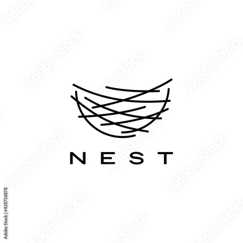 bird nest logo vector icon illustration