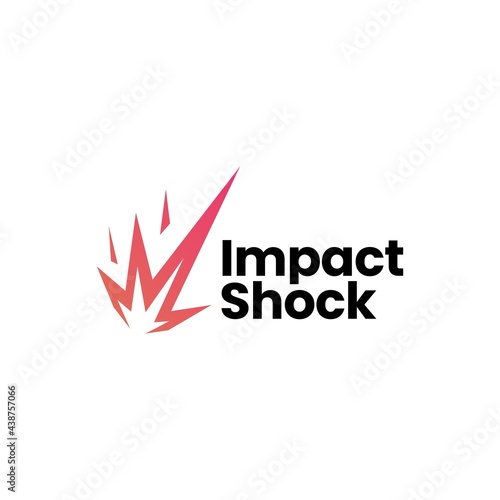 impact shock meteor logo vector icon illustration photo