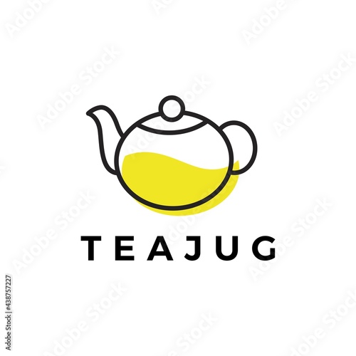 tea jug logo vector icon illustration