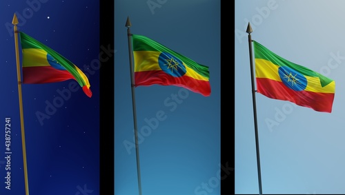 Abstract Ethiopia Flag 3D Render (3D Artwork)