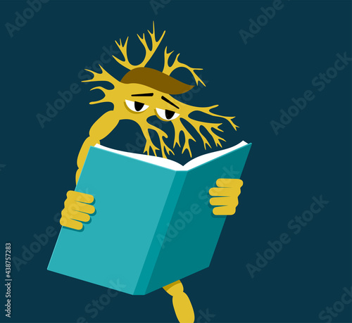 Self-learning neural network reading a book