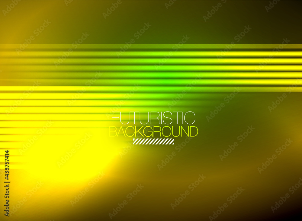 Obraz premium Bright neon color techno abstract background, shiny glowing neon lines in the dark background