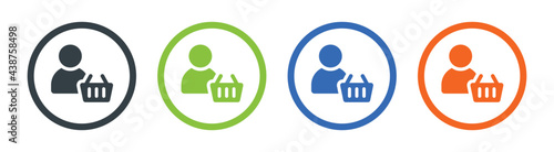Customer, consumer, buyer, shopper and client icon sign. Vector illustration