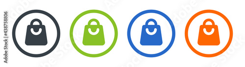 Shopping bag icons set. Vector illustration