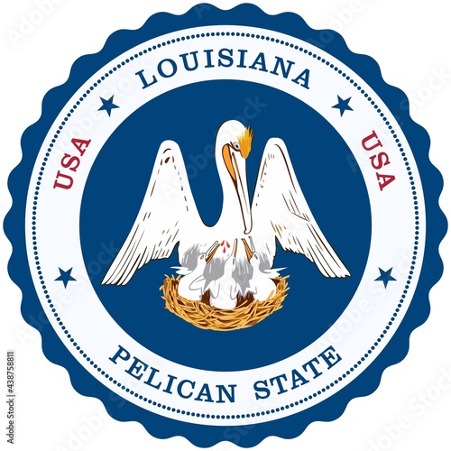 Louisiana embelm als vektor. Isolierter Hintergrund.