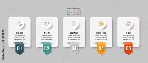 Infographic business template with step or option design.