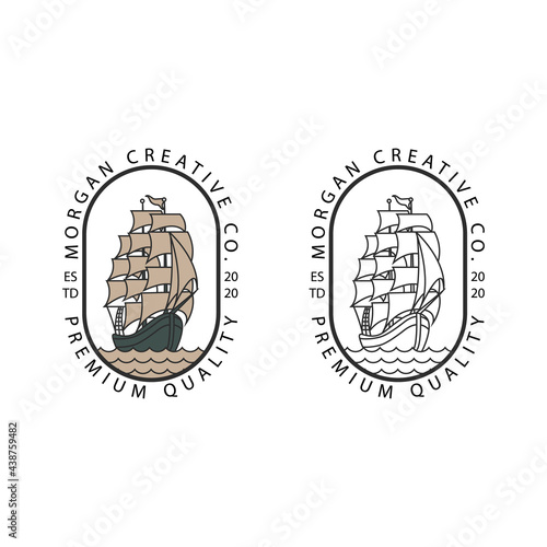 couple simpe luxury of sailing logo designs