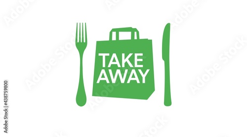 Take Away Bag Icon. Vector Take away bag icon illustration sign
