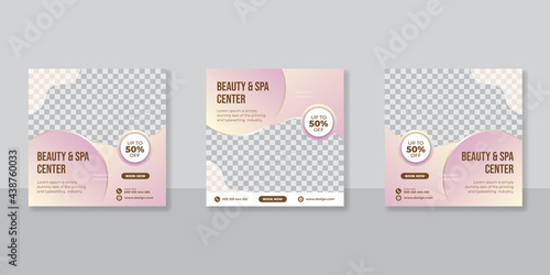 Creative concept social media template for beauty salon