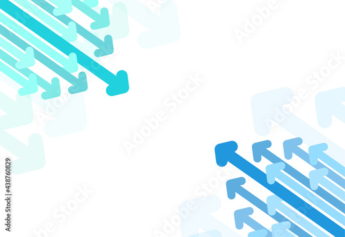 Arrows move to diagonal. Concept Rivalry, business or struggle.