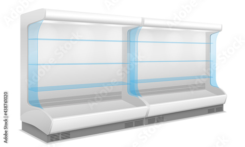 commercial shop refrigerator for cooling and preserving food vector illustration