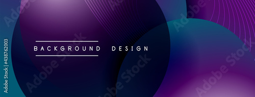 Gradient circles with shadows. Vector techno abstract background. Modern overlapping forms wallpaper background, design template