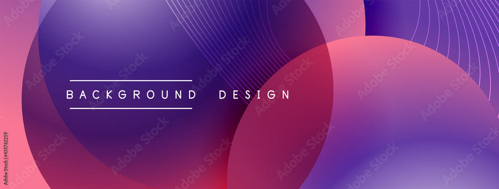 Gradient circles with shadows. Vector techno abstract background. Modern overlapping forms wallpaper background, design template Gradient circles with shadows. Vector techno abstract background. Modern overlapping forms wallpaper background, design template