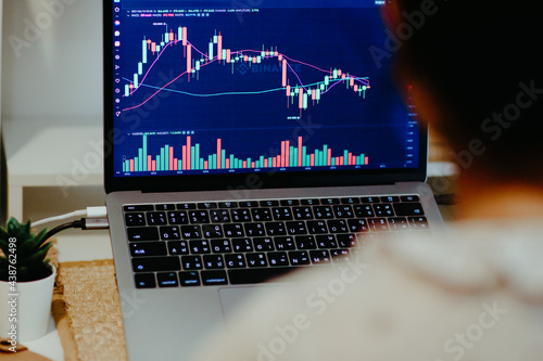 woman analyzing stock market trading