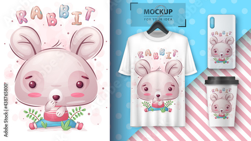 Cute rabbit - poster and merchandising.