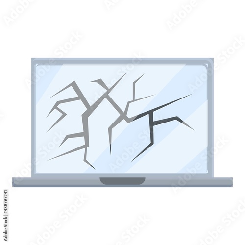 Cracked display laptop repair icon. Cartoon of Cracked display laptop repair vector icon for web design isolated on white background