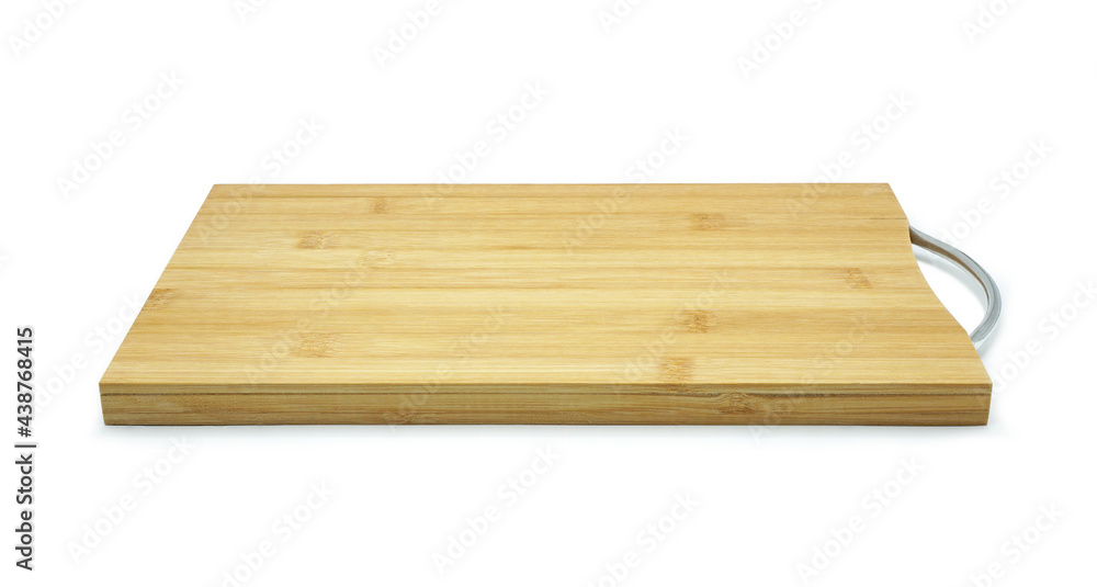 Empty bamboo cutting board, Wood chopping board, isolated on white background, Cut out with clipping path Empty bamboo cutting board, Wood chopping board, isolated on white background, Cut out with clipping path