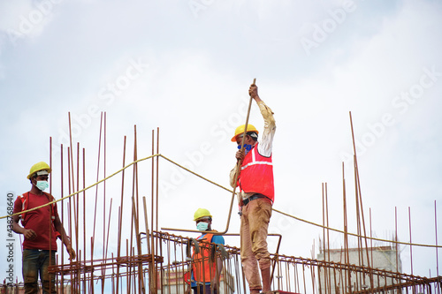 construction workers on construction site labours indian