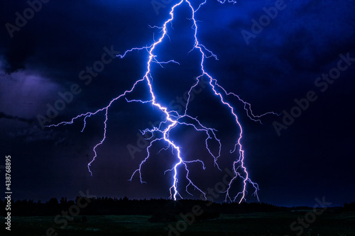 Night time lightning storm