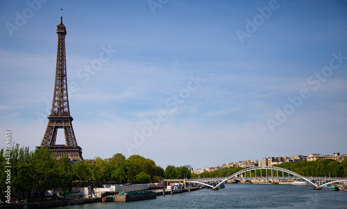 Eiffel tower over teh river seine