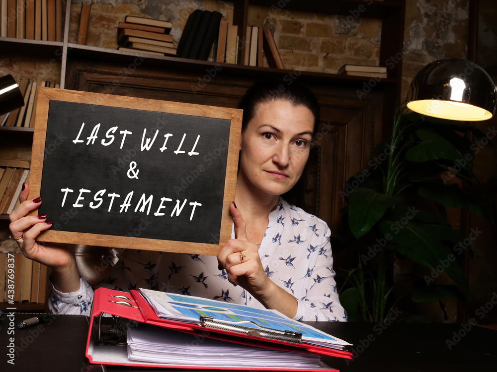 Fototapeta premium Financial concept about LAST WILL & TESTAMENT with phrase on the black board
