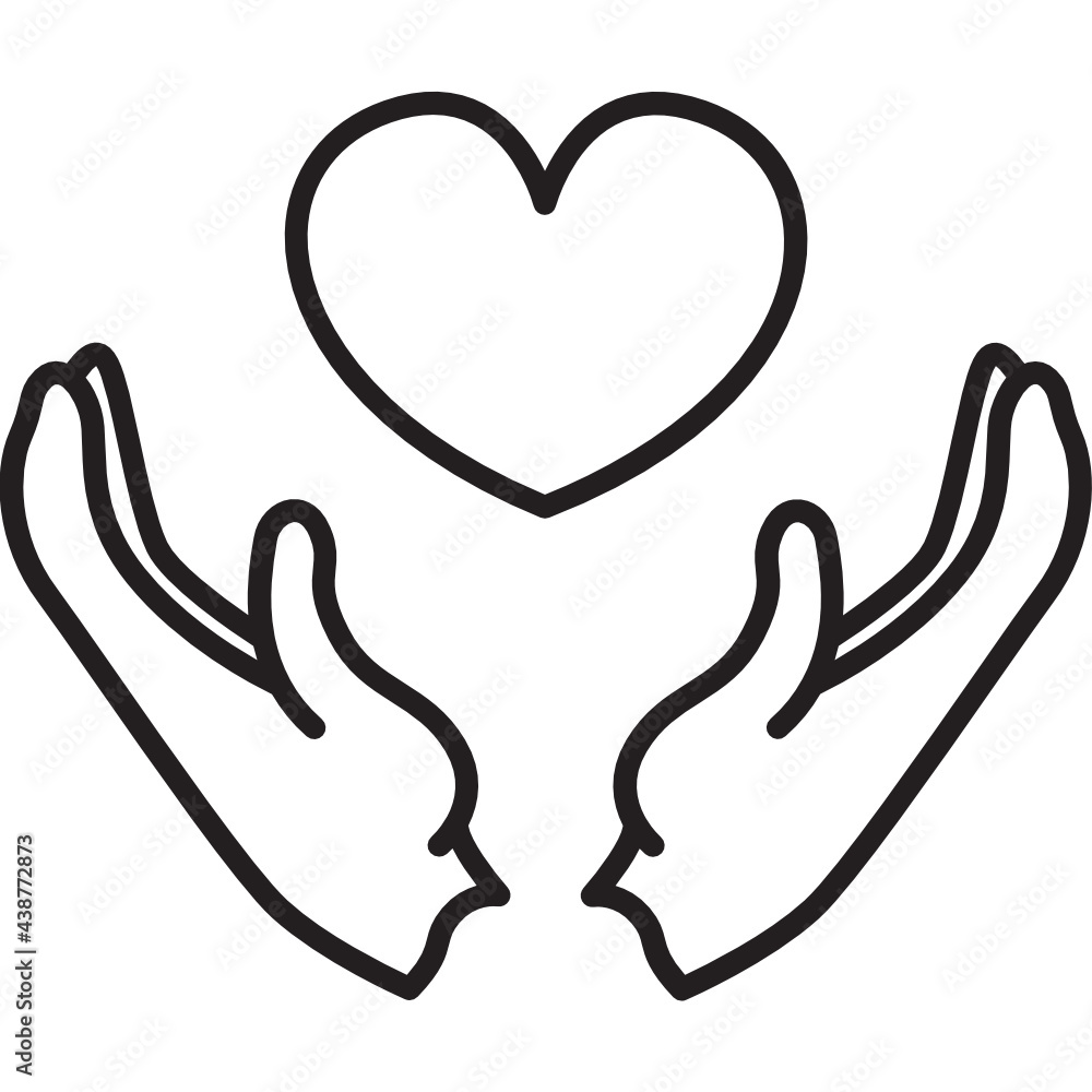 charity_two hand holding heart line icon charity_two hand holding heart line icon