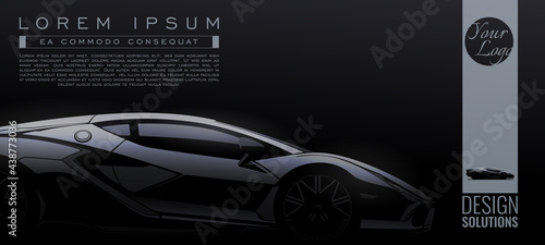 Modern sport car, vector illustration. For background page, brochure template, booklet, flyer.

