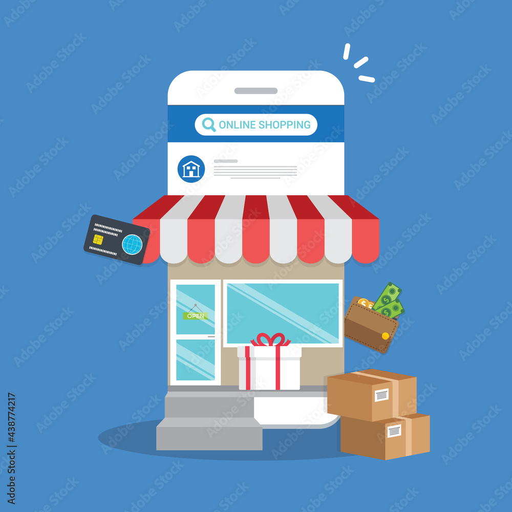 Fototapeta premium Smartphone Online Shopping