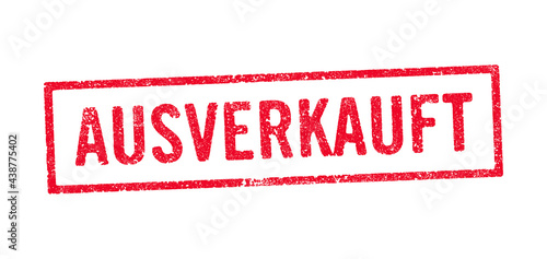 Vector illustration of the German word Ausverkauft (Out Of Stock) in red ink stamp 