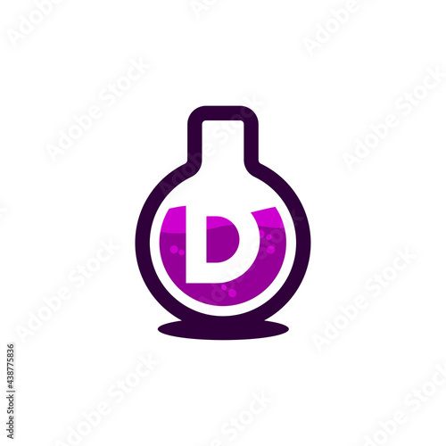 Laboratory Glass Color Icon Letter D