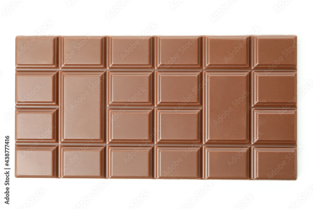 Tasty chocolate bar isolated on white background