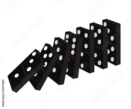 Domino bones on a white background. Symbol. Vector illustration.