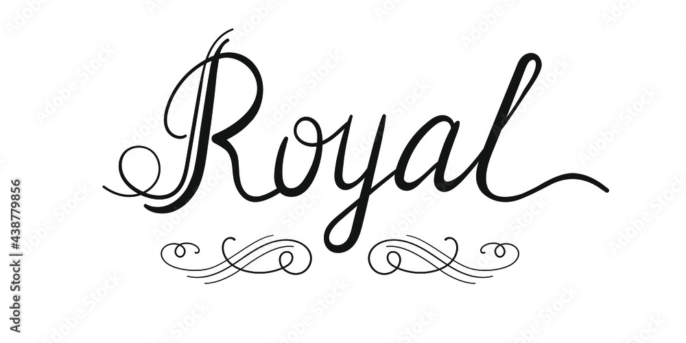 Royal word text illustration typography. Vector lettering