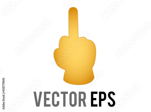 vector gradient yellow middle finger icon, used in rude or insulting gesture