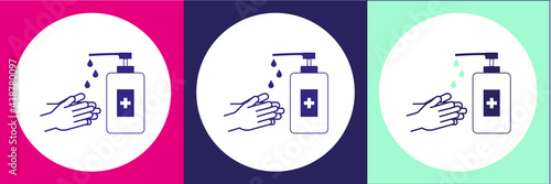 Set of icons disinfection hands
